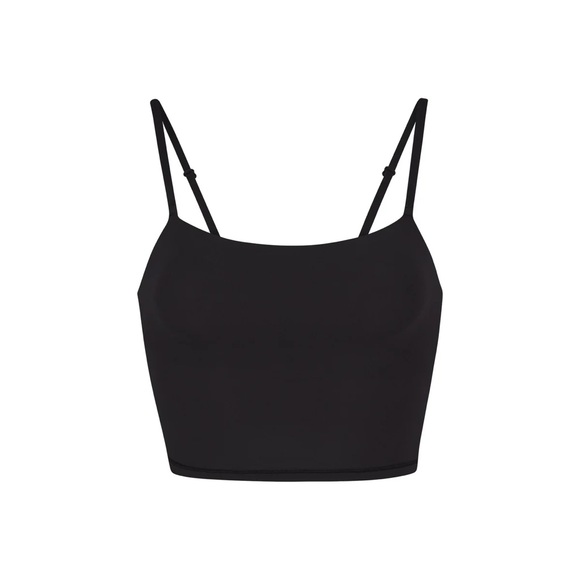SKIMS NWT Fits Everybody Cropped Cami Top Bralette Size XXS Onyx Black Straps - Picture 1 of 6